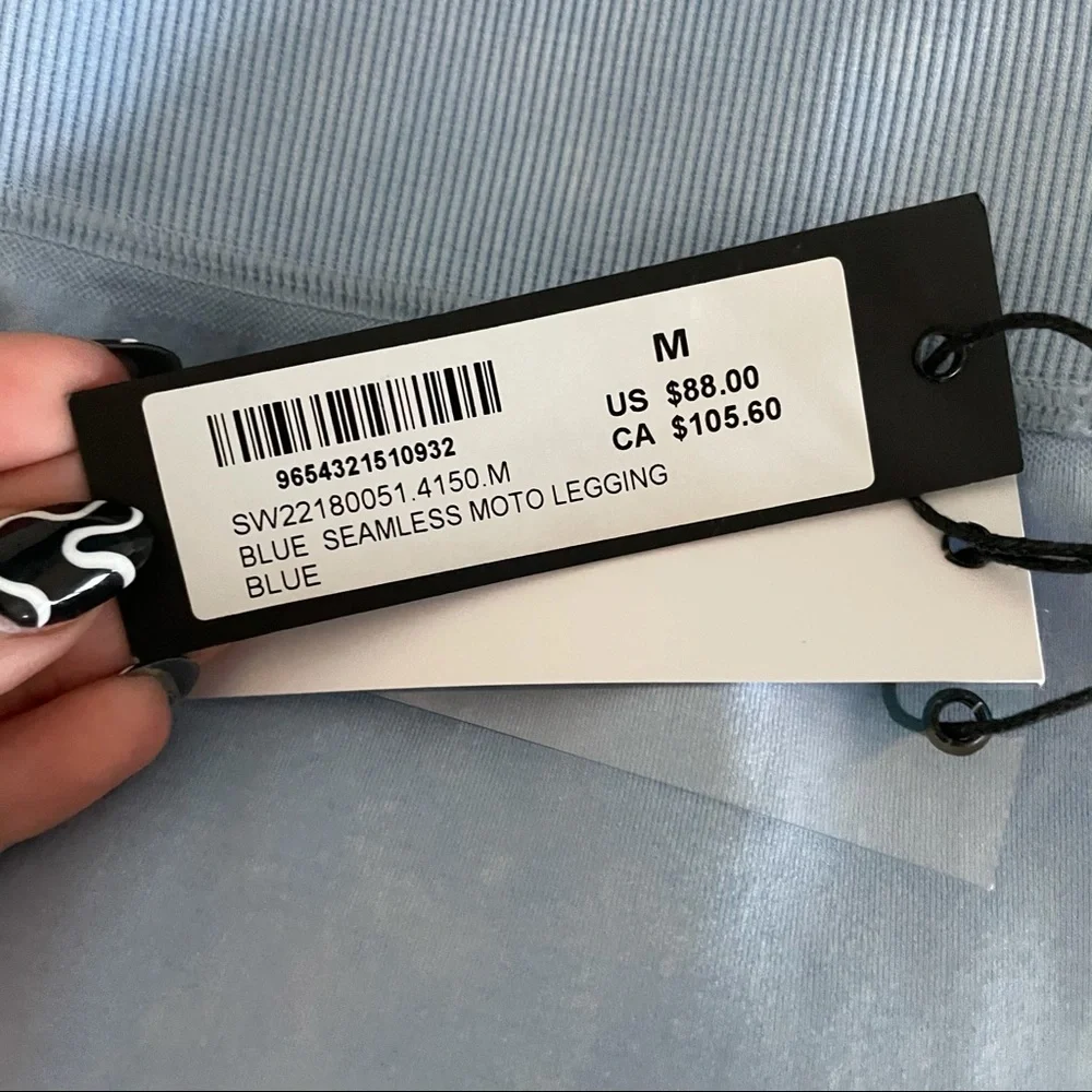 NWT SoulCycle Blue Seamless Moto Leggings - Picture 5 of 6